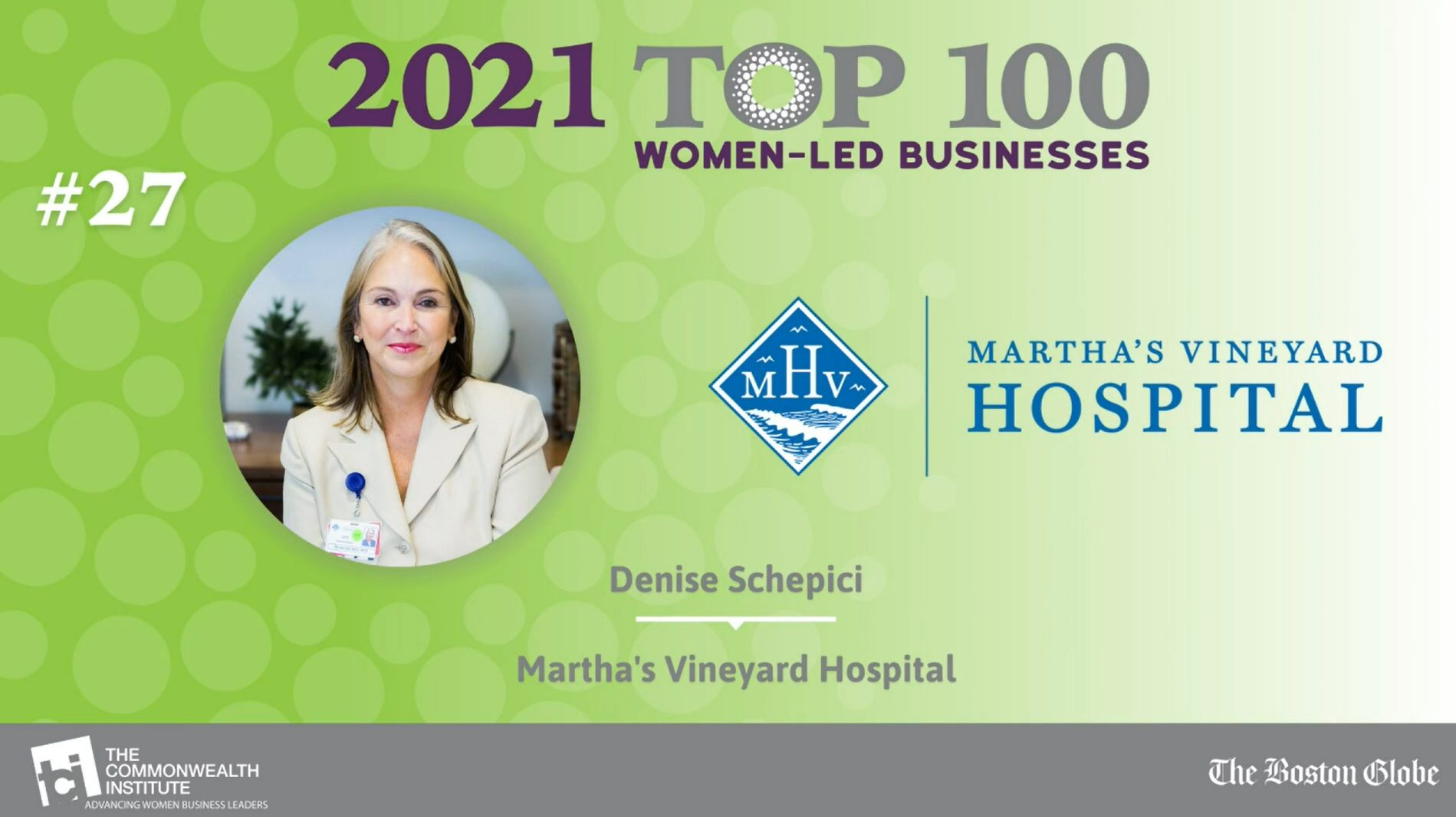 Martha’s Vineyard Hospital Named Among the Top 100 Women-Led Businesses in Massachusetts in 2021